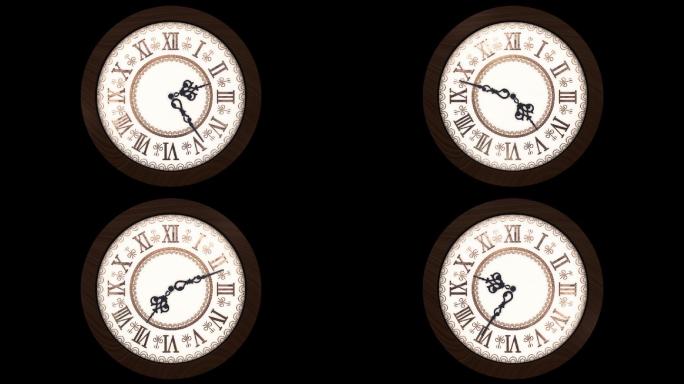 欧式挂钟古典钟表素材（有遮罩）