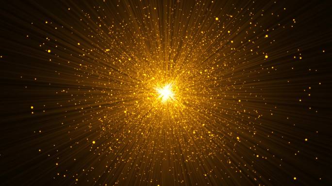 4K金色粒子发散光芒视频-无缝循环