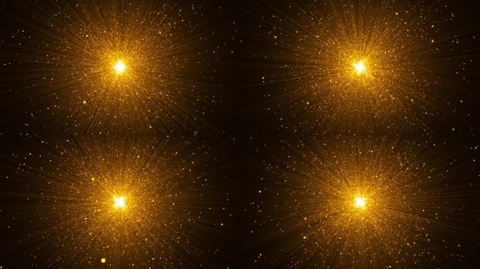 4K金色粒子发散光芒视频-无缝循环