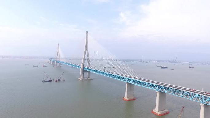 沪通长江大桥航拍2020.5