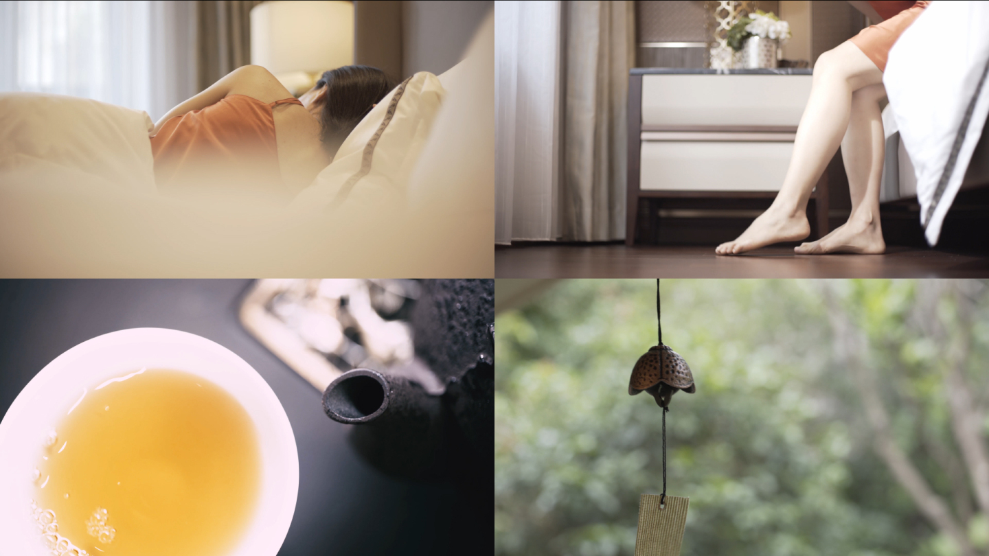 【原创4K】美女起床拉开窗帘喝茶看书