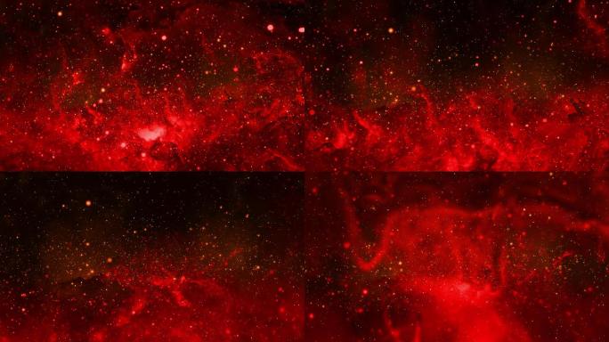 【4K宇宙背景】红色星团穿梭星云科技时空