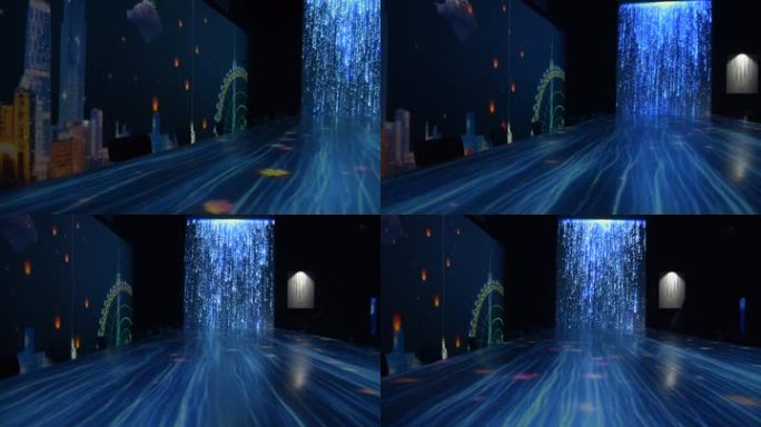 互动展馆沉浸式投影之虚拟瀑布实拍视频