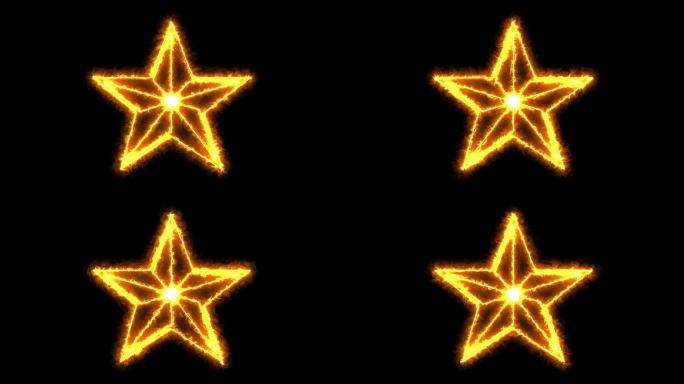 金色五角星星通道视频2-无缝循环