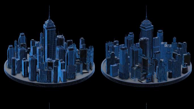 三维立体模型城市房子建筑科