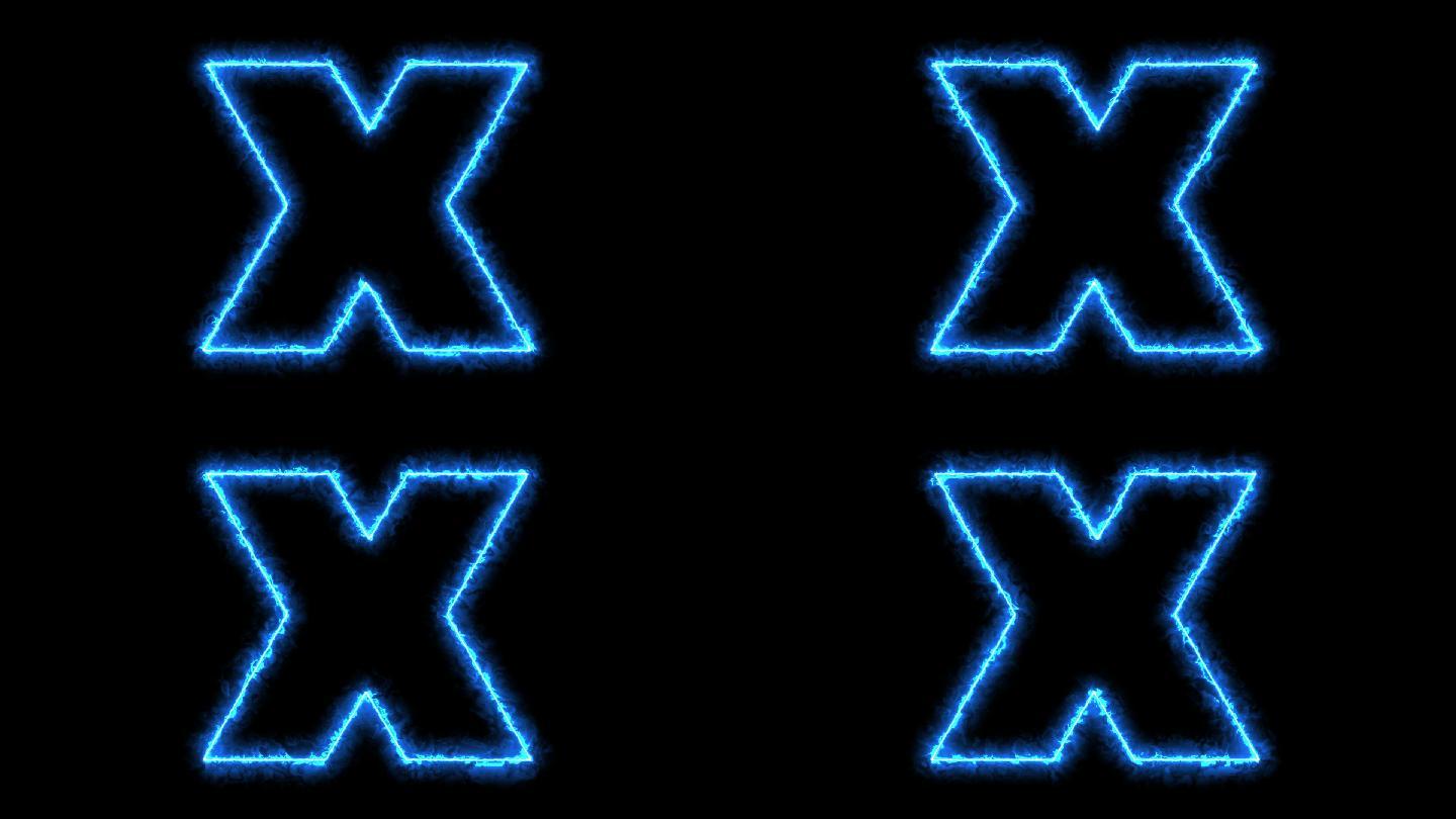 科技蓝色X元素交叉通道视频-无缝循环