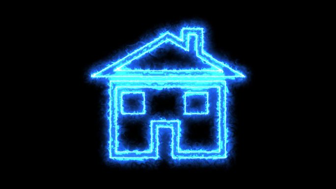 科技蓝色房子主页通道视频-无缝循环