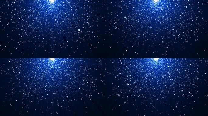4K蓝色粒子顶部发散光芒视频-无缝循环