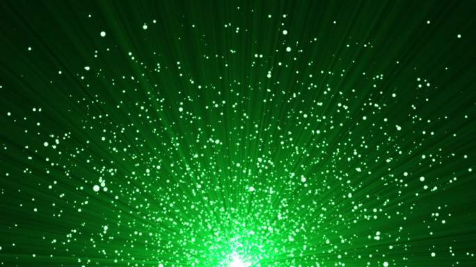 4K绿色粒子底部发散光芒视频-无缝循环