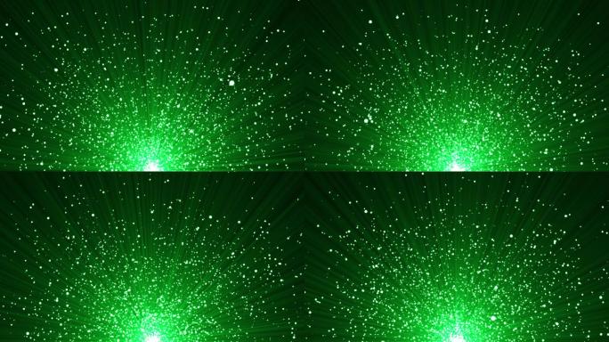 4K绿色粒子底部发散光芒视频-无缝循环