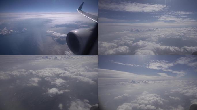 飞机、机场、空中、云朵、云上
