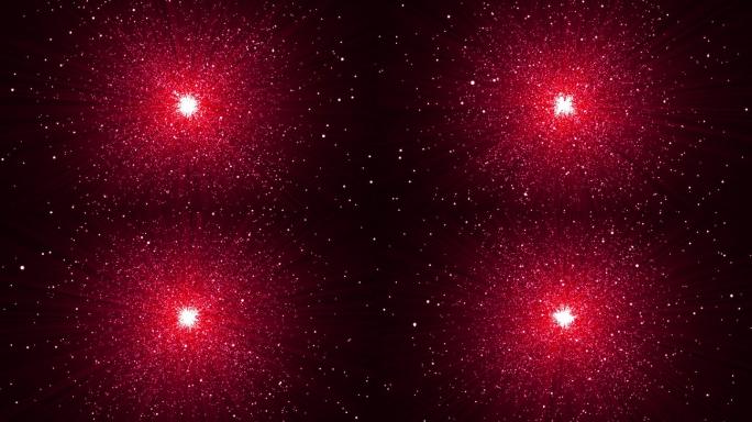 4K红色粒子发散光芒视频