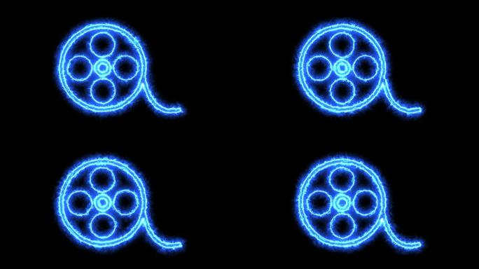 科技蓝色电影胶片通道视频-无缝循环