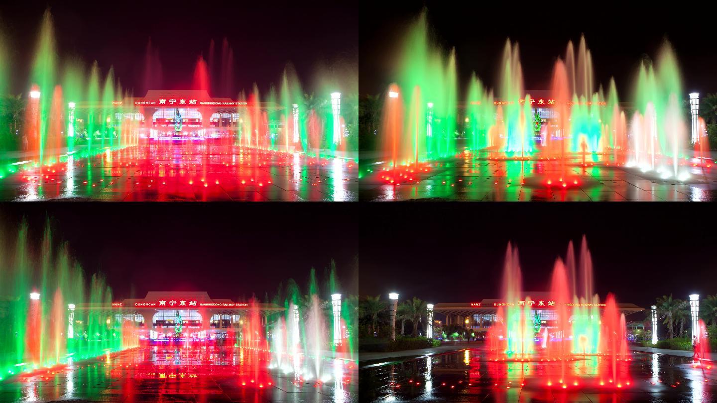 南宁东南广场喷泉夜景