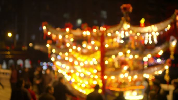 中国传统节日舞龙灯笼大年夜除夕