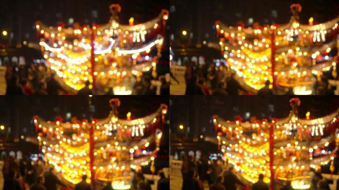 中国传统节日舞龙灯笼大年夜除夕
