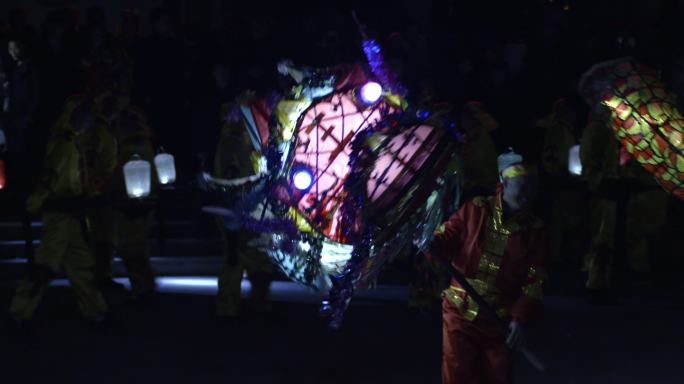 中国传统节日舞龙灯笼大年夜除夕