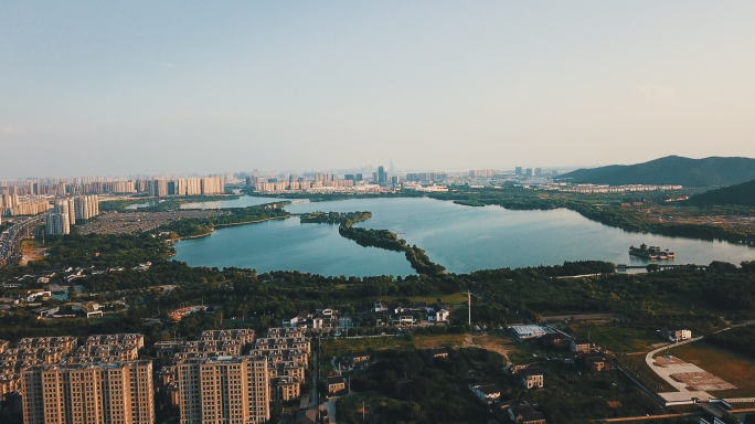 航拍苏州石湖风景区