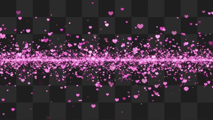 粉色心形粒子冲屏-alpha通道