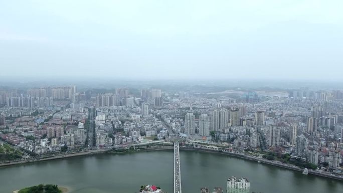 四川城市高空俯瞰大全景航拍-可商用