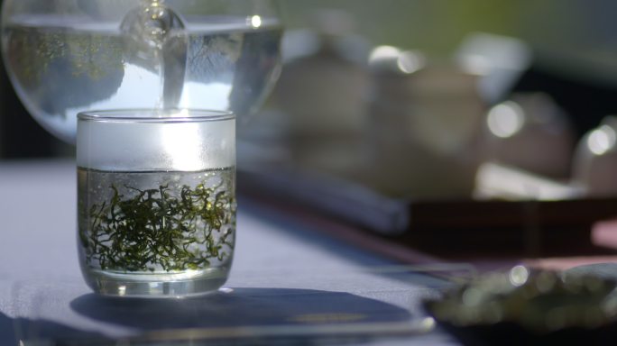 玻璃杯玻璃壶绿茶泡茶冲泡茶叶