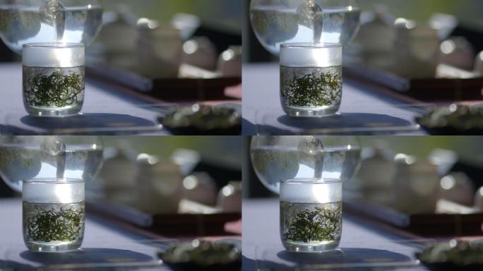 玻璃杯玻璃壶绿茶泡茶冲泡茶叶