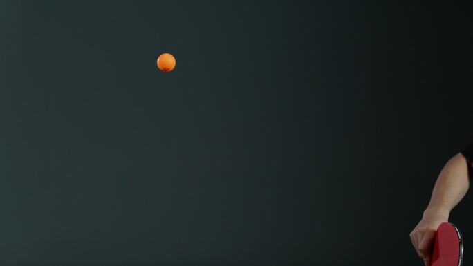 拍橙色乒乓球120帧高帧率摄影