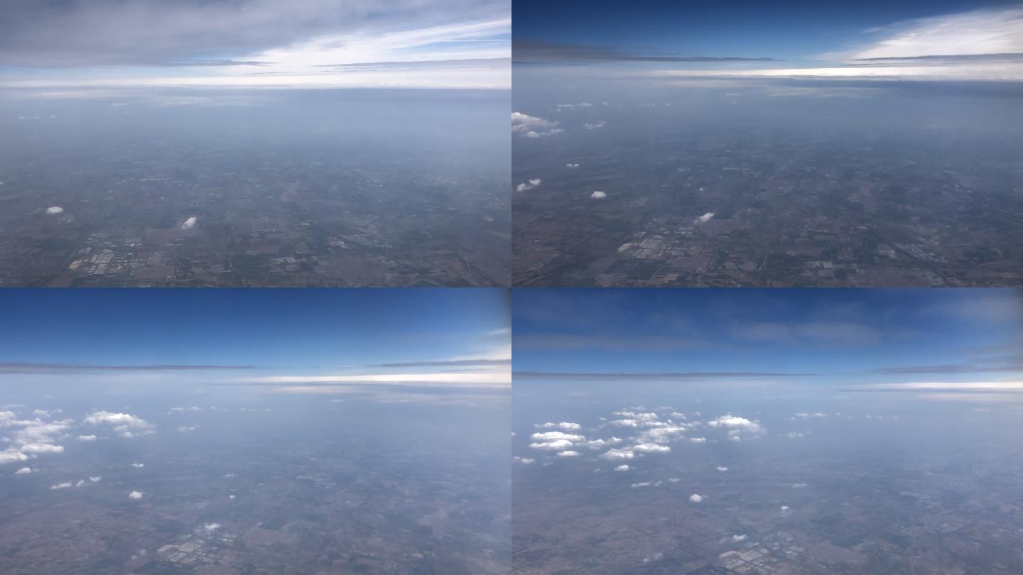 飞机航拍云层移动延时素材