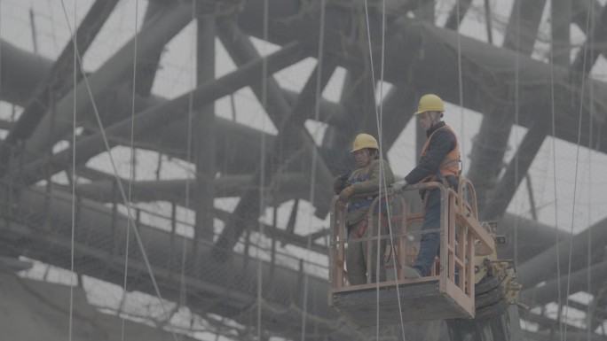 国家速滑馆建筑工地施工现场