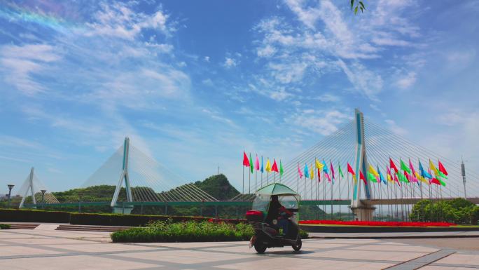 宜昌城市地标和平公园夷陵长江大桥间隔4k