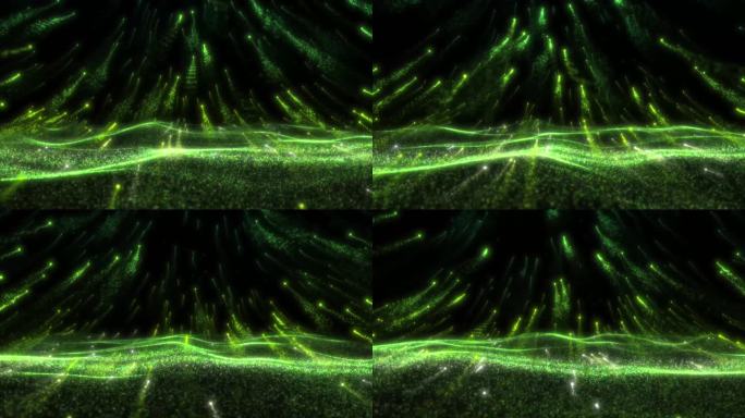 4124 绿光粒子波浪飘飞