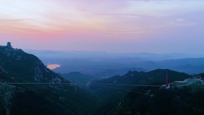 航空拍摄来天然沂蒙山