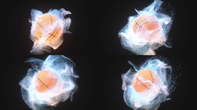 旋转的篮球与粒子特效