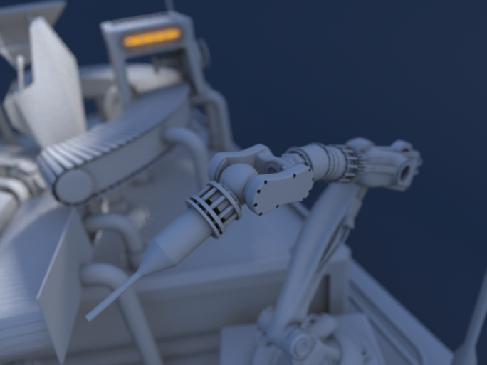 机器人工厂生产机械臂履带模型动画