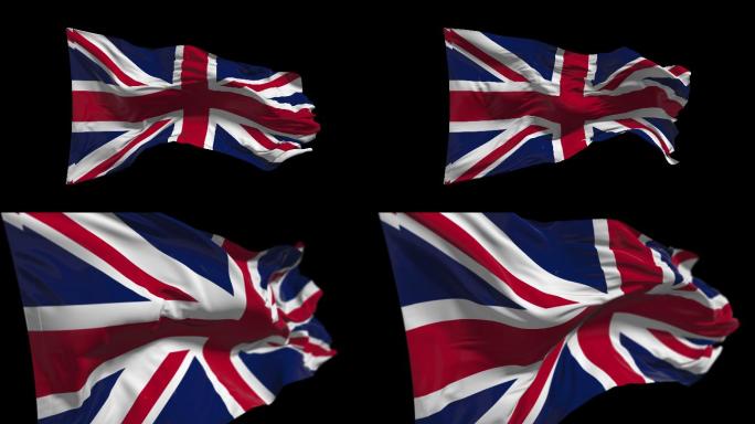 【透明通道】4K英国国旗高质感迎风飘扬