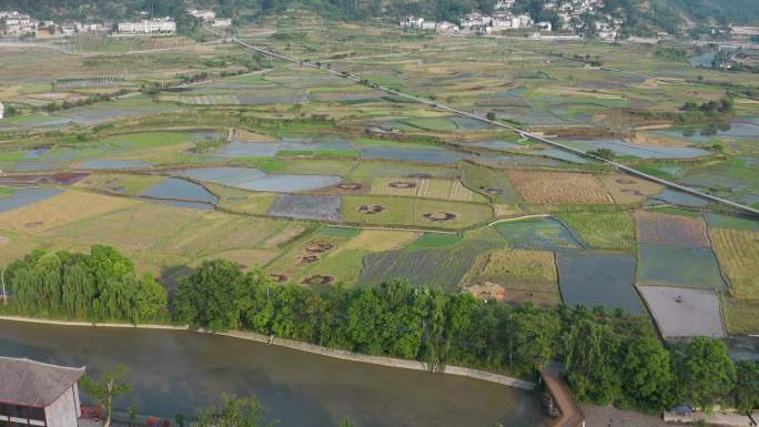 田园风光小镇古镇贵州开阳航拍