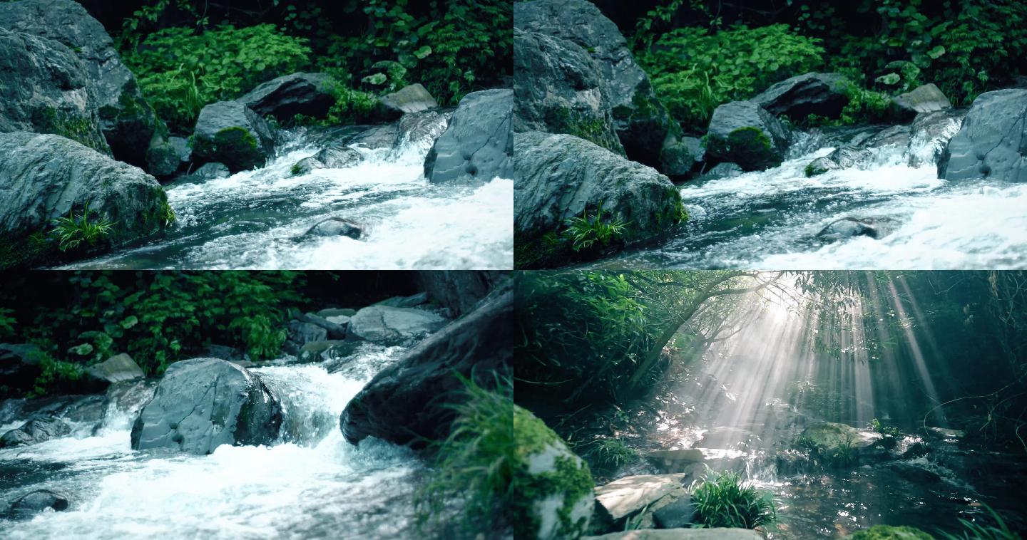 河水溪流山泉河流山水