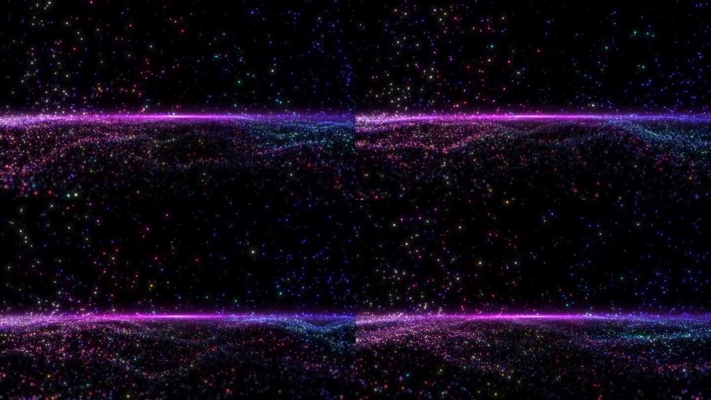 4178 4K唯美彩色光效粒子波浪流动