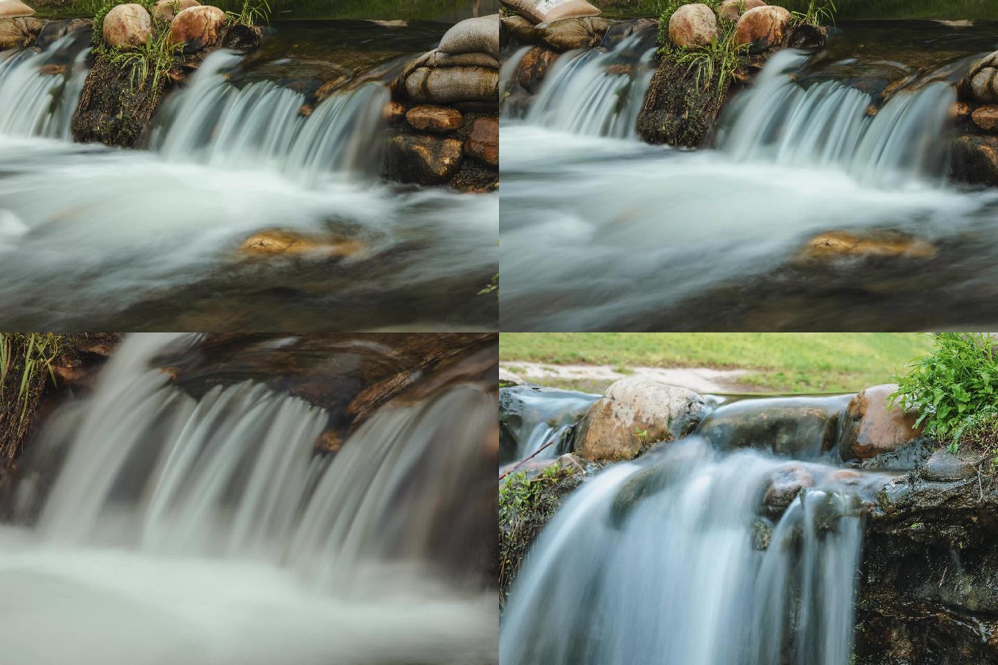 瀑布水流延时摄影4k
