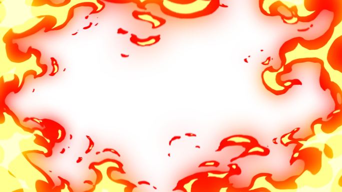 透明循环卡通火焰动画框背景