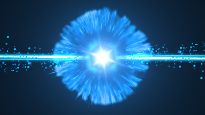 【原创】蓝色光线碰撞粒子爆炸通道视频