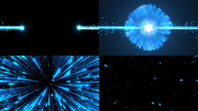 【原创】蓝色光线碰撞粒子爆炸通道视频