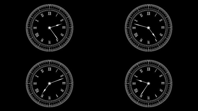 时间钟表表针正转4K循环视频输出