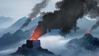 长城烽火台狼烟动画1,店铺还有其他可选视频素材