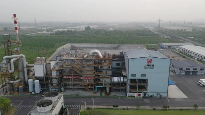 4K原素材-航拍上海医疗废物集中处置基地