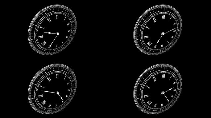 时间钟表表针倒转4K循环视频素材