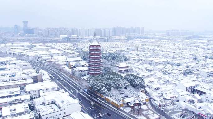 苏州北寺塔雪景-4K