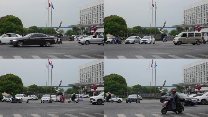 交通路口汽车电动车延时下班场景