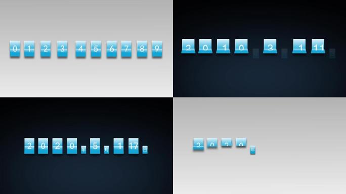 简约数字日历日期标题翻页