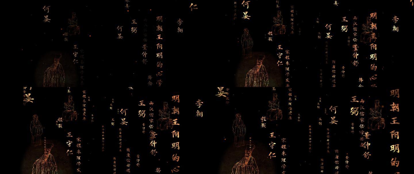 金色文字金色历史古代人物文字展示